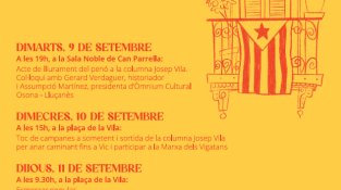 Programa Diada Nacional de Catalunya a Torelló