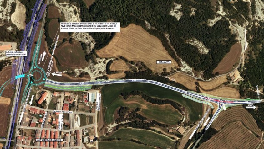 Futura variant de Sant Miquel de Balenya, amb un pressupost de 2,12 MEUR
