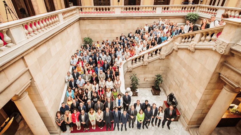 Alcaldes i alcaldesses que han assistit al ple d'aprovació de l'Estatut de municipis rurals
