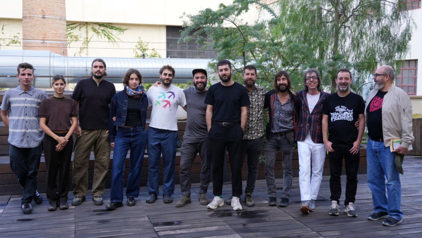 Els directors del Mercat de Música Viva de Vic amb varis artistes